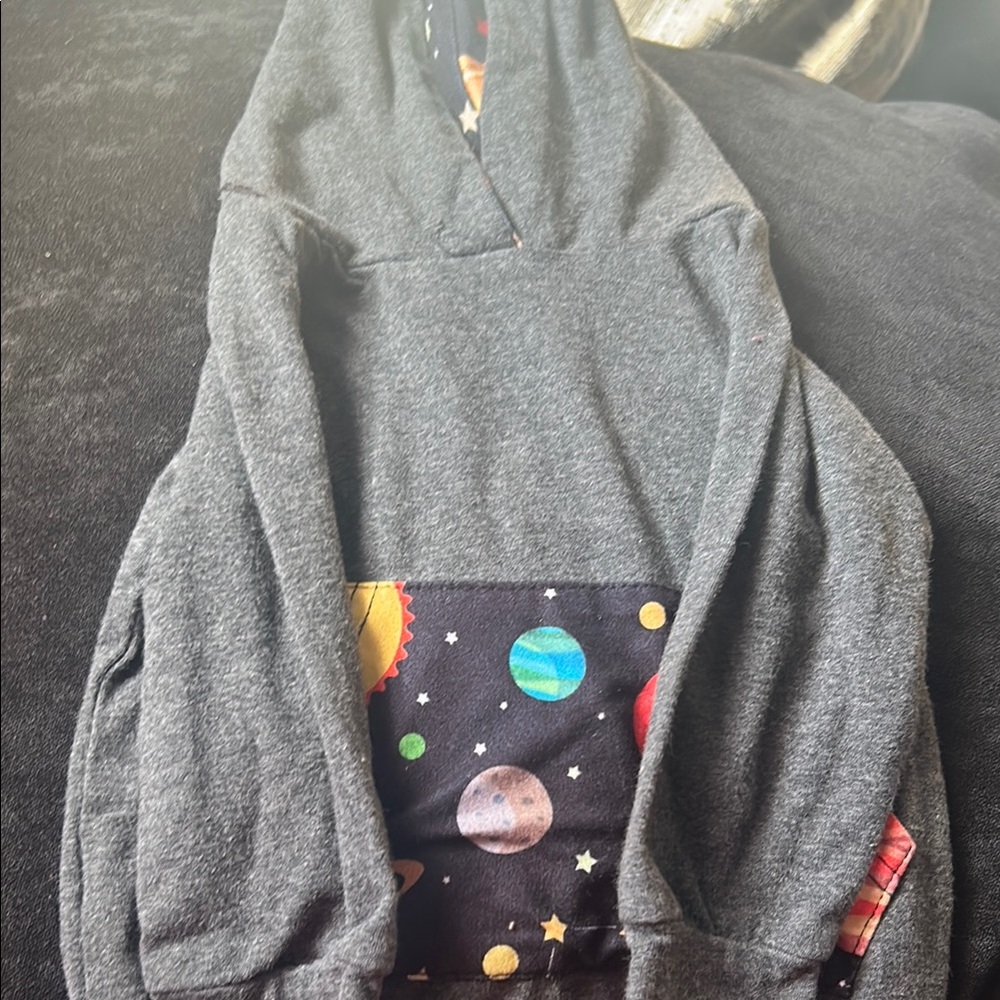 Kids Gray Hoodie with Planet Design